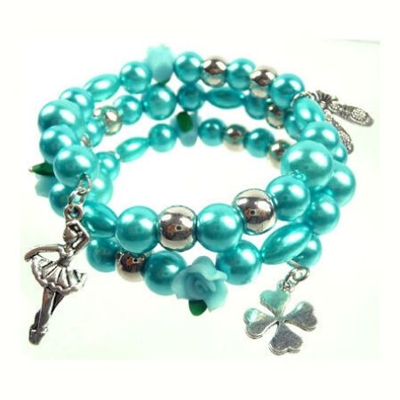 Armband Spiraal Aqua