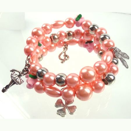 Armband Spiraal Zalm