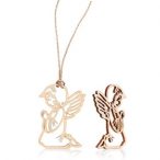 Houten decoratie engel aan koord 3 stuks - Spirituele winkel