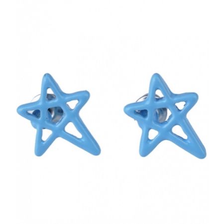 Oorbellen Pentagram Ster Licht Blauw