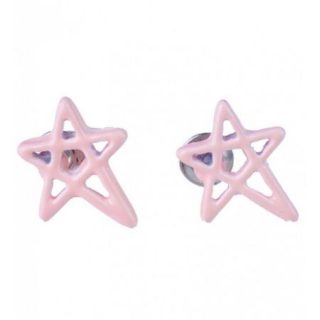 Oorbellen Pentagram Licht Roze