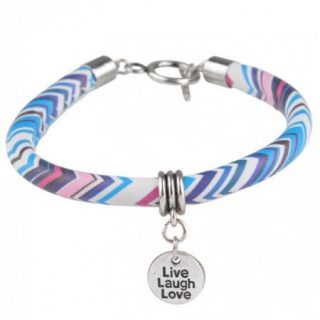 armband live laugh love blauw roze