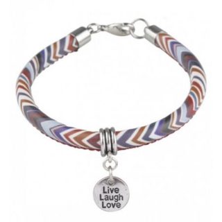 Armband live laugh love bruin blauw