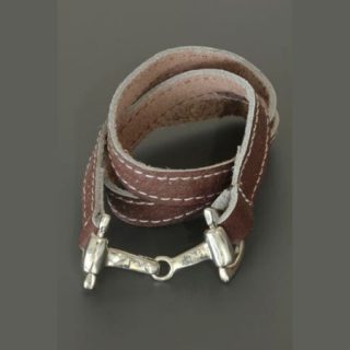 Armband Wikkelarmband Paardenbit Donker Bruin